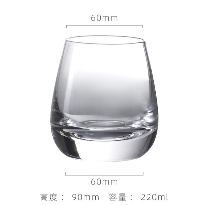 European-style thick-bottomed crystal glass short drink whisky glass, foreign wine glass, handcrafted thick-bottomed crystal glass spirits Item Picture