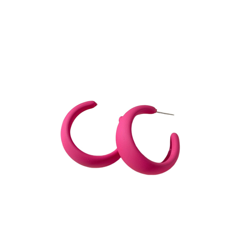 Dopamine rose pink earrings, a niche design for women with a high-end feel, are a new trendy and popular ear accessory in 2025 Item Picture
