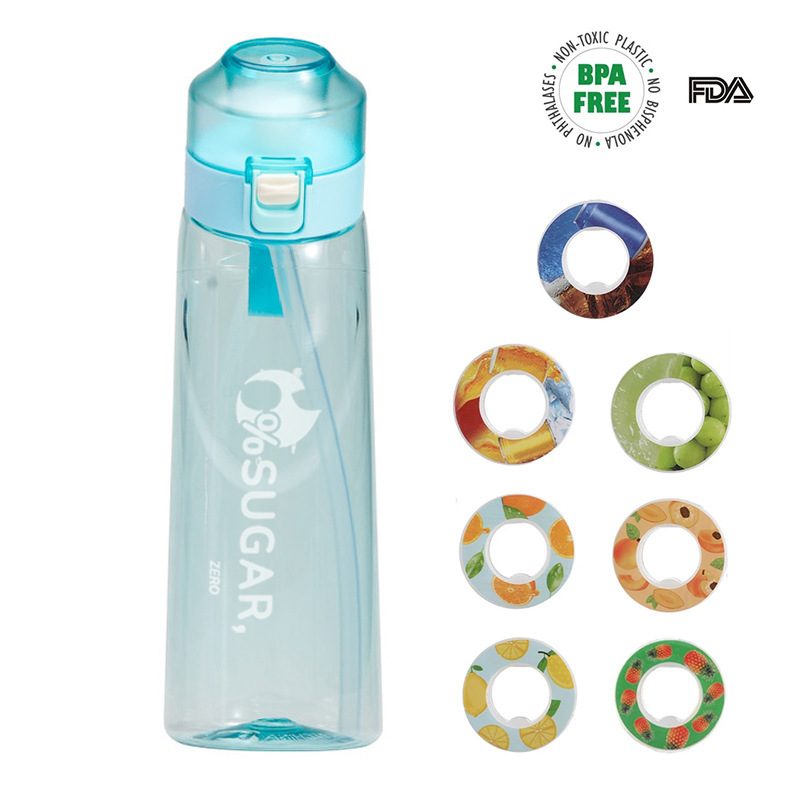 Cross-border best-selling 0-sugar and 0-calorie flavored cup, fruit fun ring, tritan water bottle, sports water cup, drinking wonder full figure