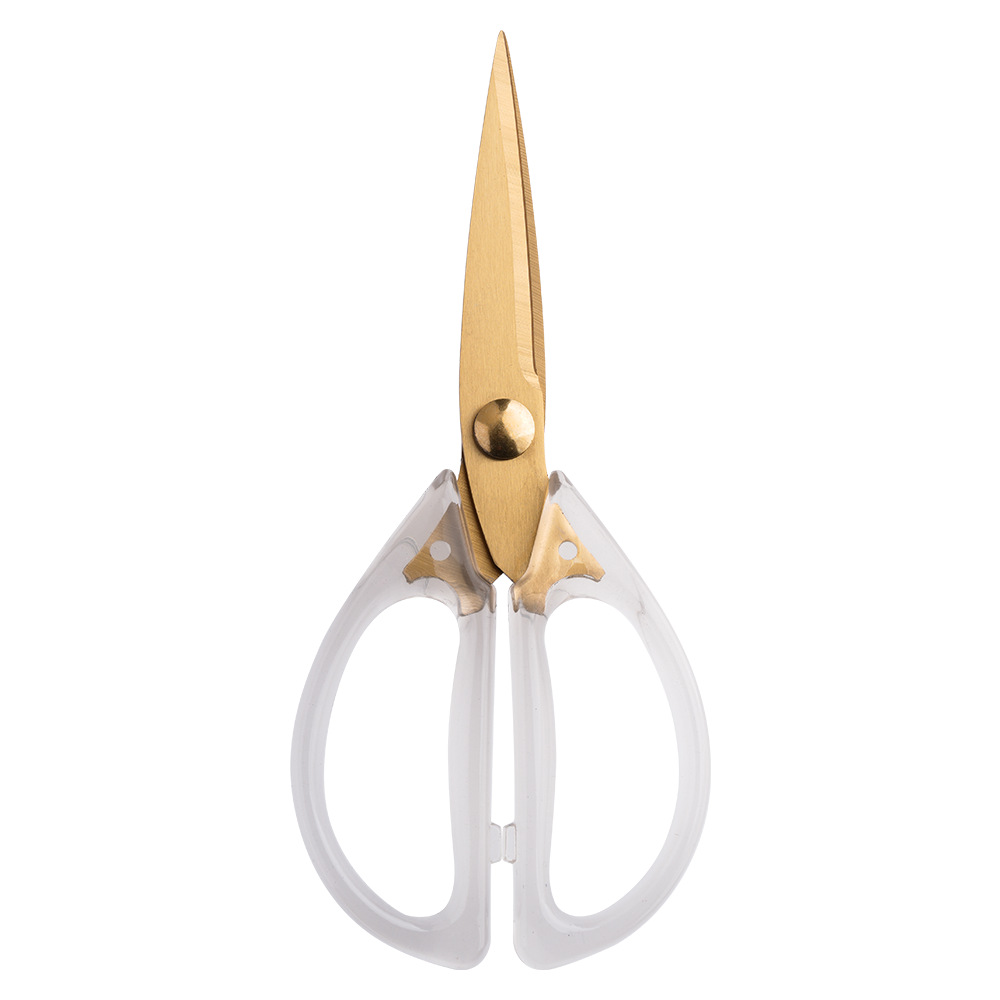 Lin Taizuo acrylic transparent household scissors, office electroplated anti-rust, simple, ins, fresh and transparent kitchen scissors Application Scenario
