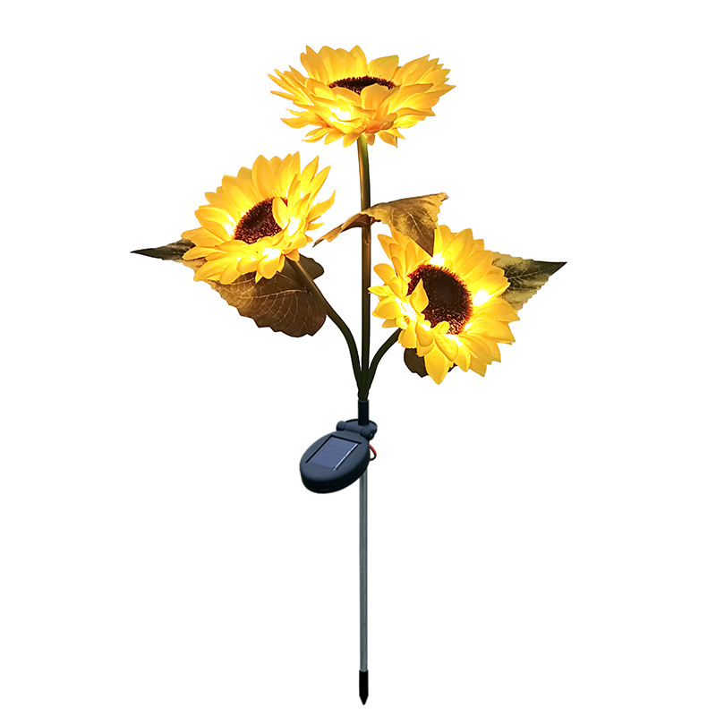 New solar-powered sunflower simulation garden light, outdoor LED courtyard park decoration sunflower ground insertion atmosphere light Item Picture