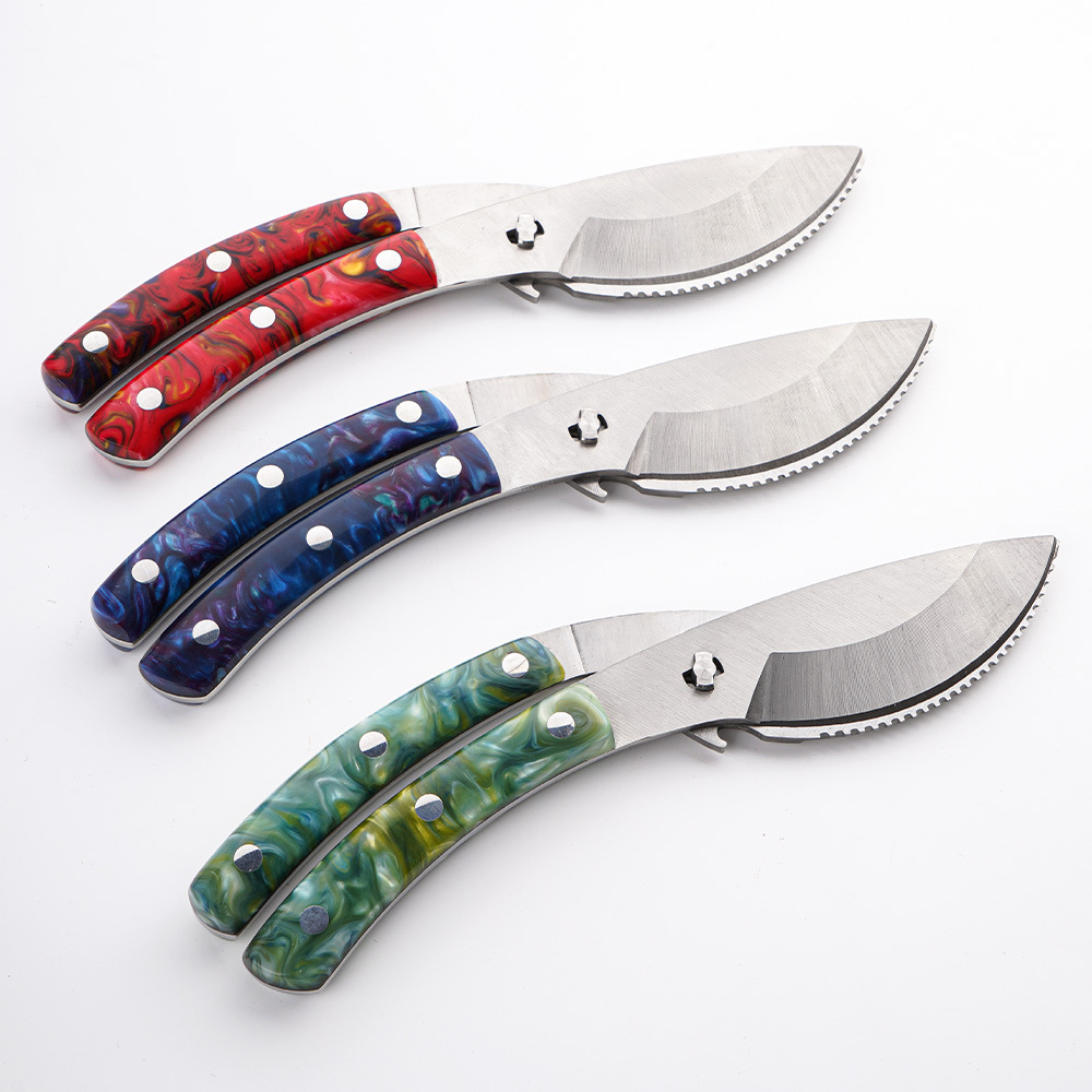 Multi-functional kitchen scissors, stainless steel detachable chicken bone scissors, strong anti-slip, anti-rust, fish-killing, easy to clean, large scissors details Picture