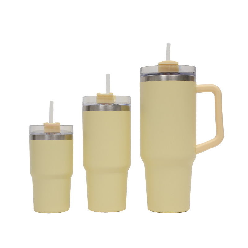 Cross-border bestseller 304 stainless steel Ice King car Cup three-piece set, large-capacity outdoor sports insulated cup Item Picture