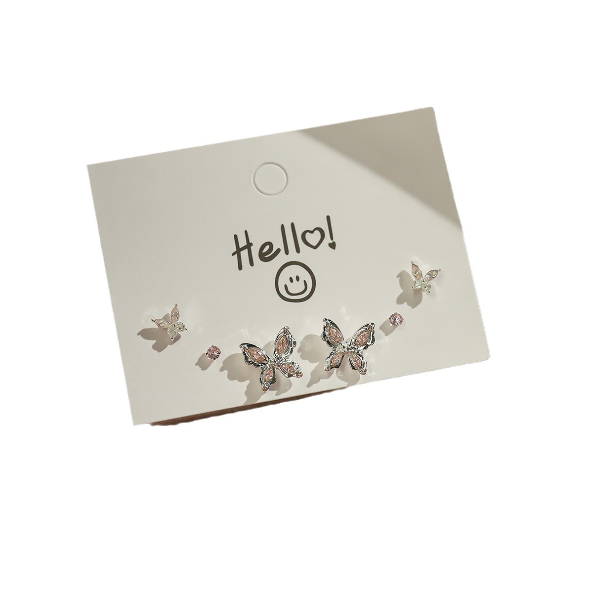 The 2024 new butterfly stud earrings feature a high-end and cold design, exuding a simple and elegant style for trendy women. They are alloy light luxury earrings Item Picture