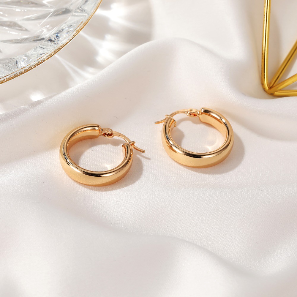 European and American InS-style round earrings for women, retro and simple alloy geometric ear rings, punk rock hip-hop street earrings details Picture