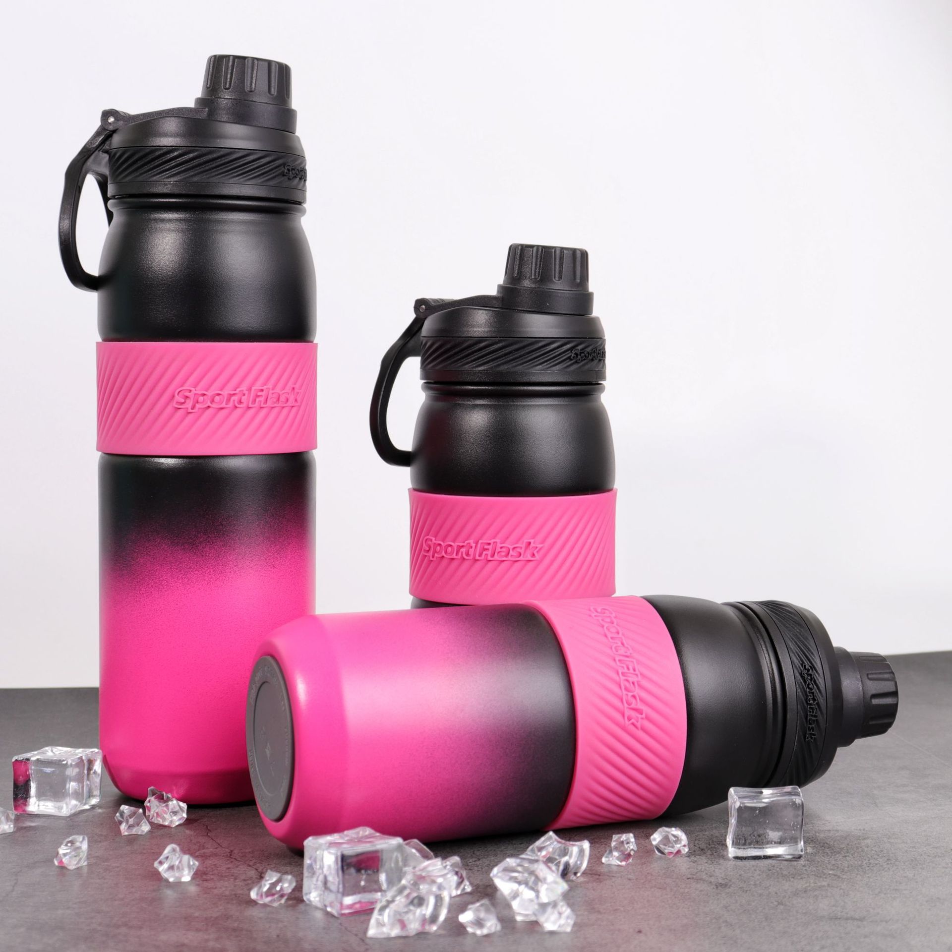 New cross-border outdoor silicone gradient space pot, 304 stainless steel vacuum insulated cup, convenient outdoor sports water Specification drawing