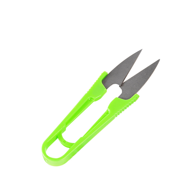 New cross-stitch colored scissors, plastic small scissors, yarn scissors, small scissors, plastic handle, yarn scissors, U-shaped scissors Item Picture