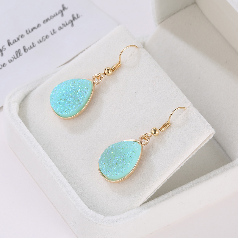 WISH Hot-selling colorful teardrop earrings, women's unique and elegant creative designs, small teardrop stud earrings wholesale details Picture