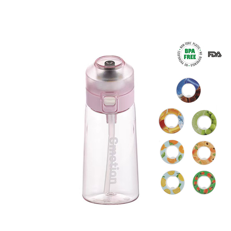 2023 Cross-border New small-capacity sugar-free and caloric scented cup, 500ml sports straw handle, playing water cup with 7 flavor rings Specification drawing