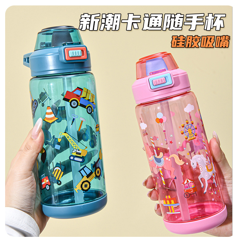 New cartoon children's water cup for school girls, 2025 New girls' cup, summer water bottle, student cross-border details Picture