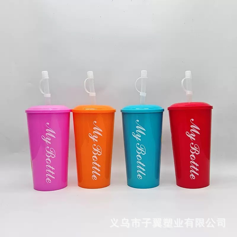 Factory direct sales of new best-selling PET fruit printed juice and milk tea drink cups, fruit series plastic straw cups Specification drawing