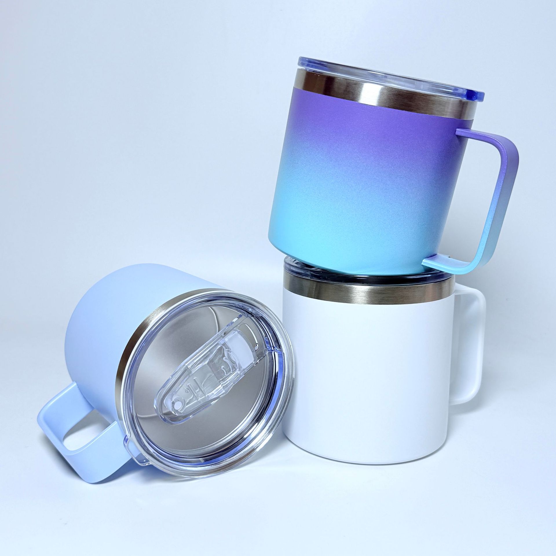 New cross-border 304 stainless steel 14oz mug, portable vacuum insulated cup, office handle cup, gift cup details Picture