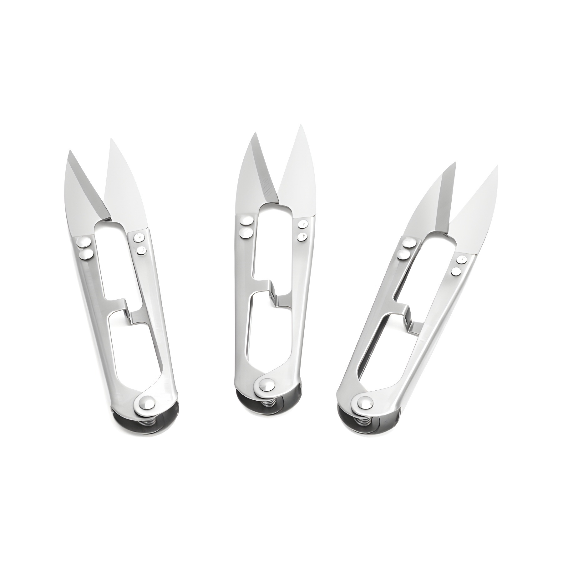 Wholesale of household stainless steel U-shaped shears, spring cross-stitch thread cutters, fishing line sewing scissors, and colored small scissors Item Picture