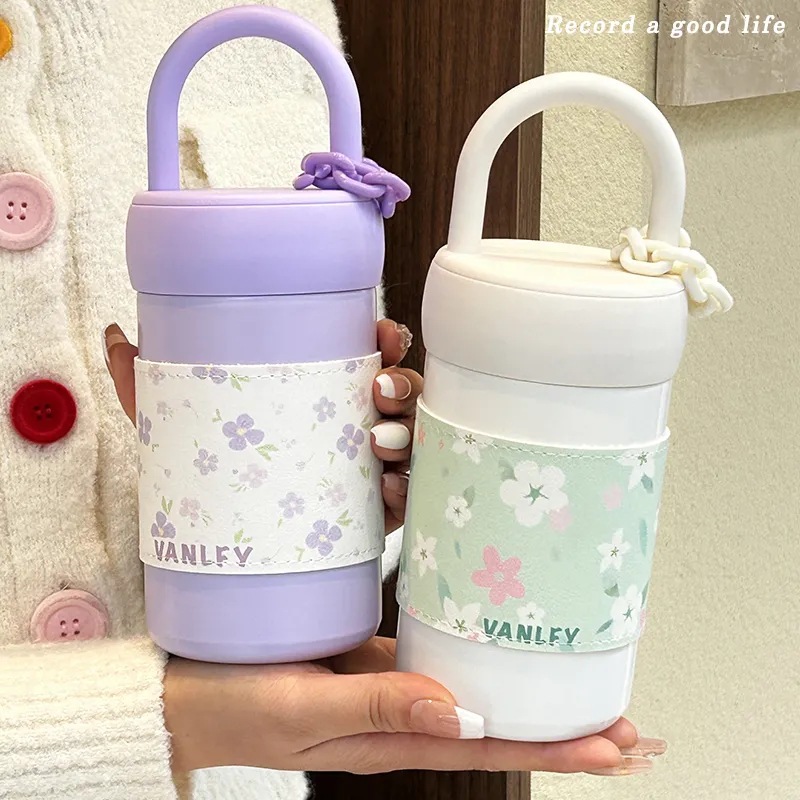 316 stainless steel hand-held lock, mood couple water cup, small Xiangfeng insulated cup, girls' coffee cup, high appearance level travel cup details Picture