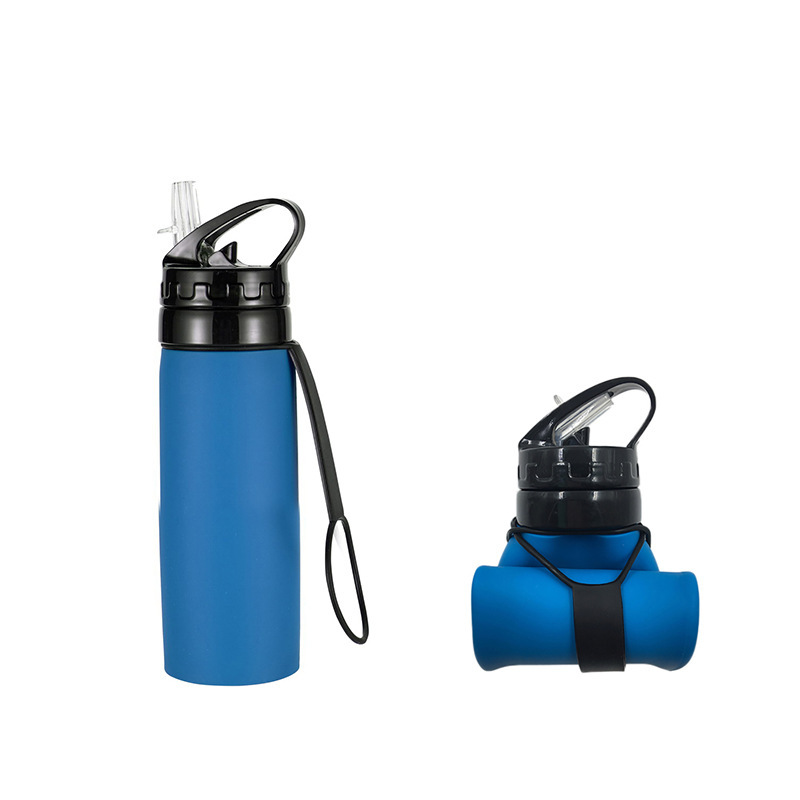 Portable sports water bottle, travel silicone cup, mountain climbing and cycling food-grade silicone foldable water cup, foldable Application Scenario