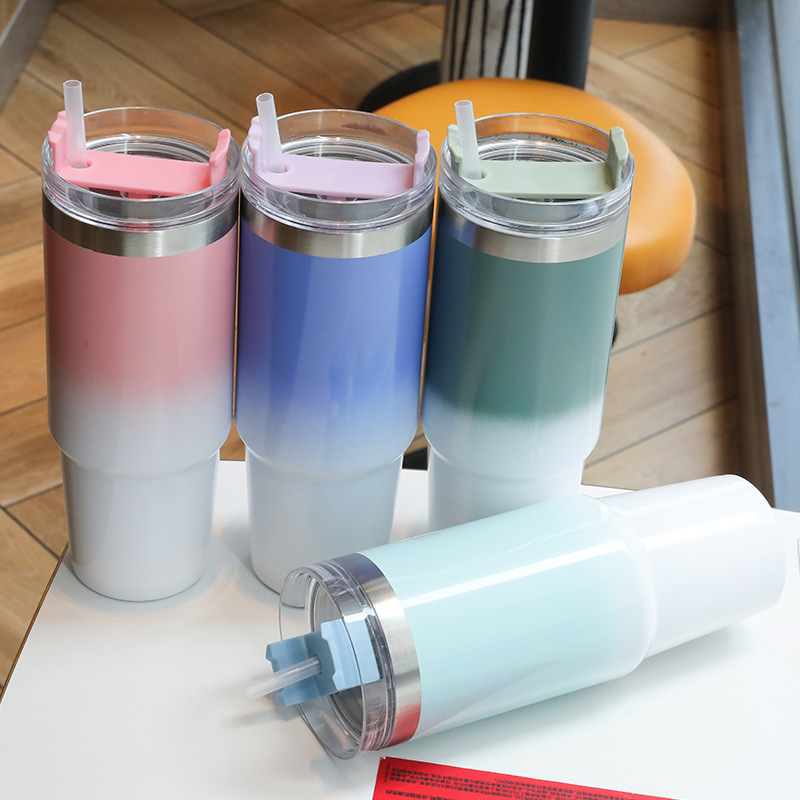 Cross-border direct supply 30oz stainless steel car cup, outdoor portable car insulated cup, double-layer vacuum straw ice cup Specification drawing
