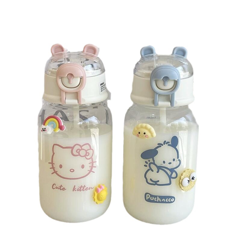 ins High appearance level straw cup for female students, durable, cute and simple plastic cup, food-grade large-capacity niche cup Item Picture