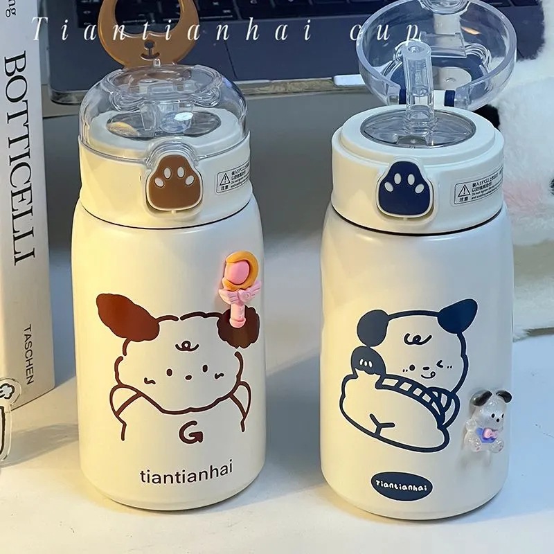 Original cute water cup, Ins-style student bear paw straw insulated cup, portable, small, 304 stainless steel cup Application Scenario