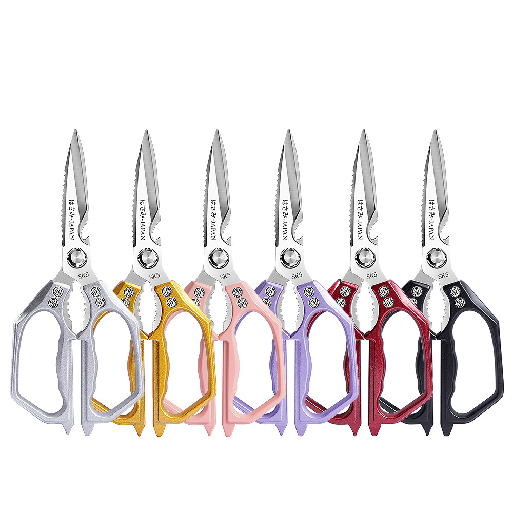 Manufacturer's in-stock multi-functional chicken bone scissors, a bone-removing wonder, household chicken bone scissors, aluminum alloy handle, powerful kitchen scissors Item Picture