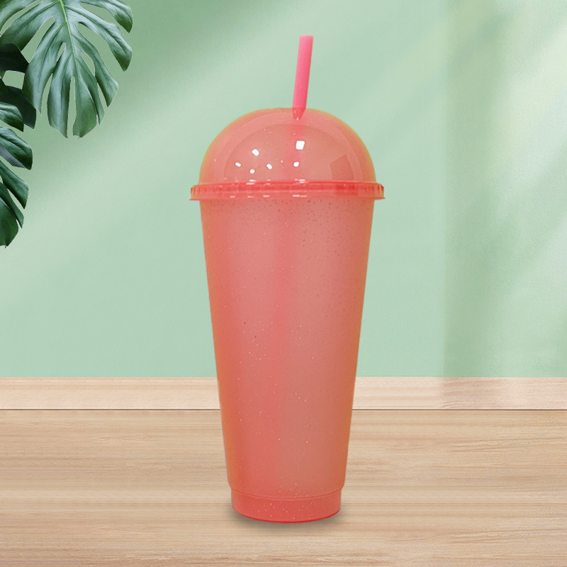 New transparent plastic cup arch cover glitter pp plastic straw cup for both men and women, 710ml in stock, factory wholesale Application Scenario