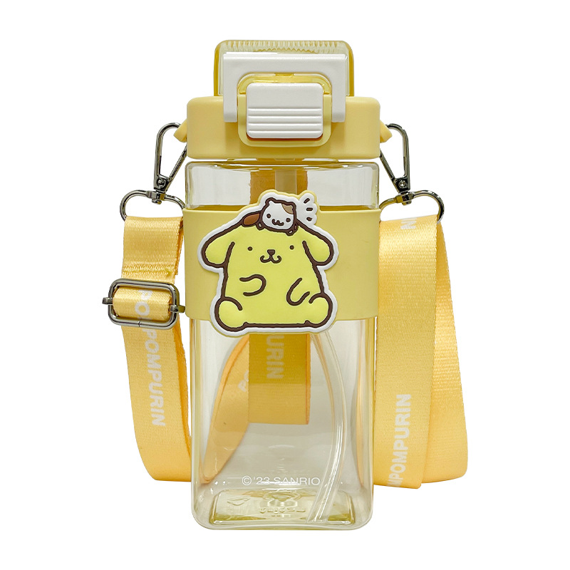 Genuine Sanrio authorized plastic cups, high appearance level children's water cups, large-capacity straw cups, cute girls' sports cups Item Picture