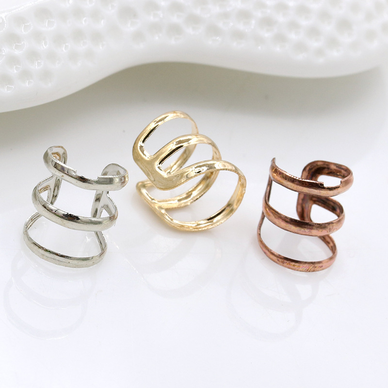 European and American ins style multi-layer ear clips, no ear holes, individual style, alloy ear bone clips, cross-border creative earrings wholesale details Picture