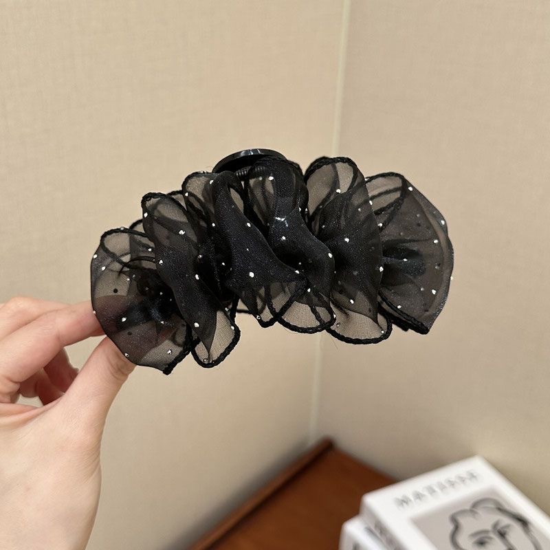 Cloud Bubble Grab women's new mesh hair clip, elegant and high-end at the back of the head, full diamond shark clip fluffy headwear Application Scenario