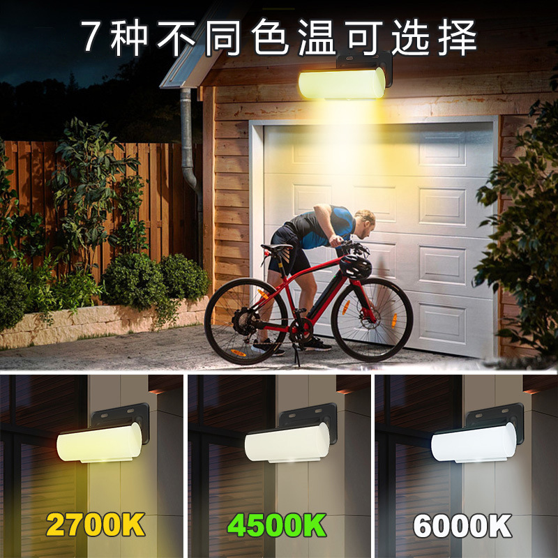 2023 Solar sensor wall lamps, three-color lamps, indoor and outdoor courtyard home lighting, ultra-bright street lamps, garden waterproof lamps Application Scenario