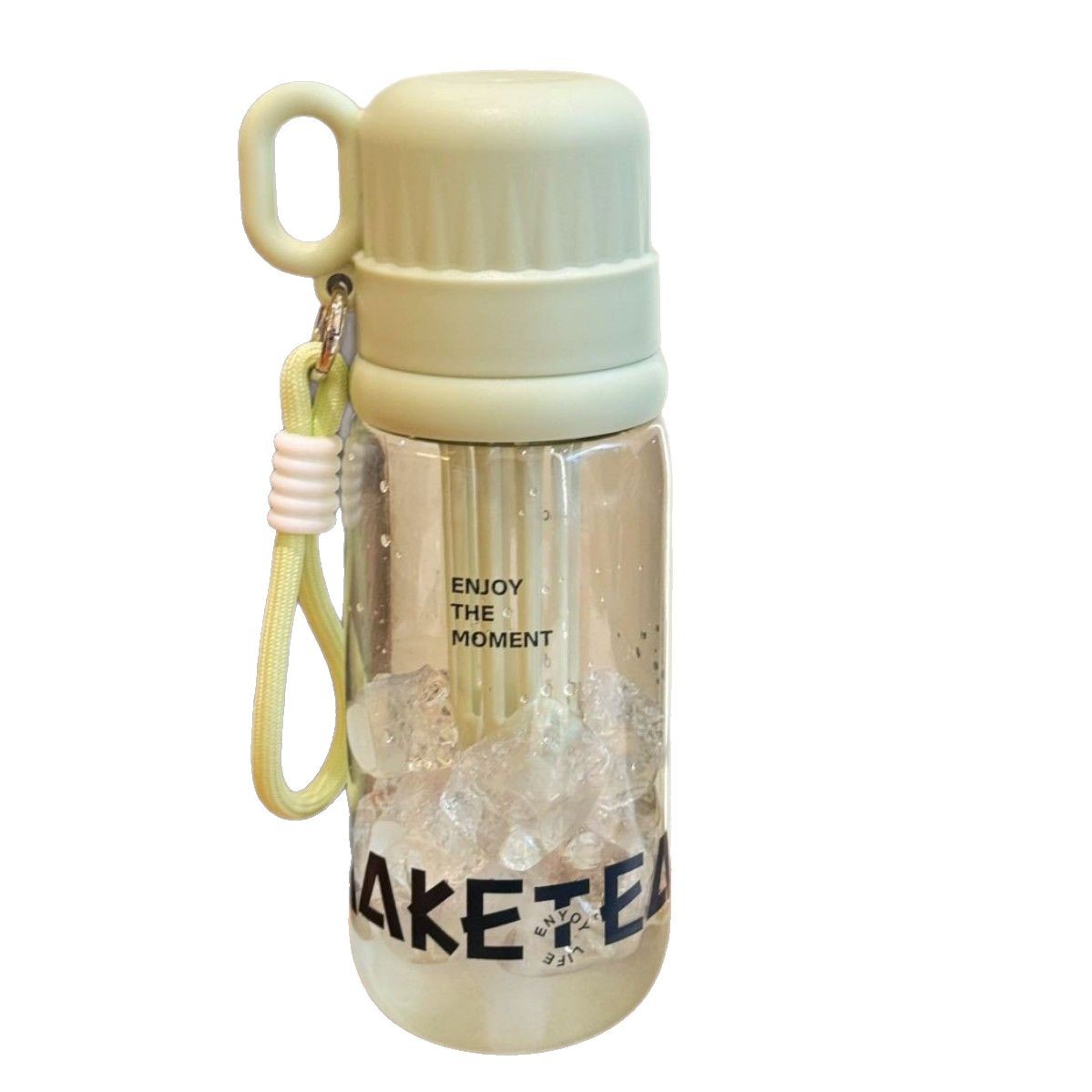 Tea-water separation brewing cup, summer straw double-drinking cup, boys' and girls' schoolbag rope teacup, covered water cup Item Picture