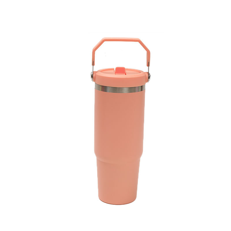 Cross-border large-capacity 304 vacuum stainless steel insulated cup, portable handle, 30oz ice cup, student cup Item Picture