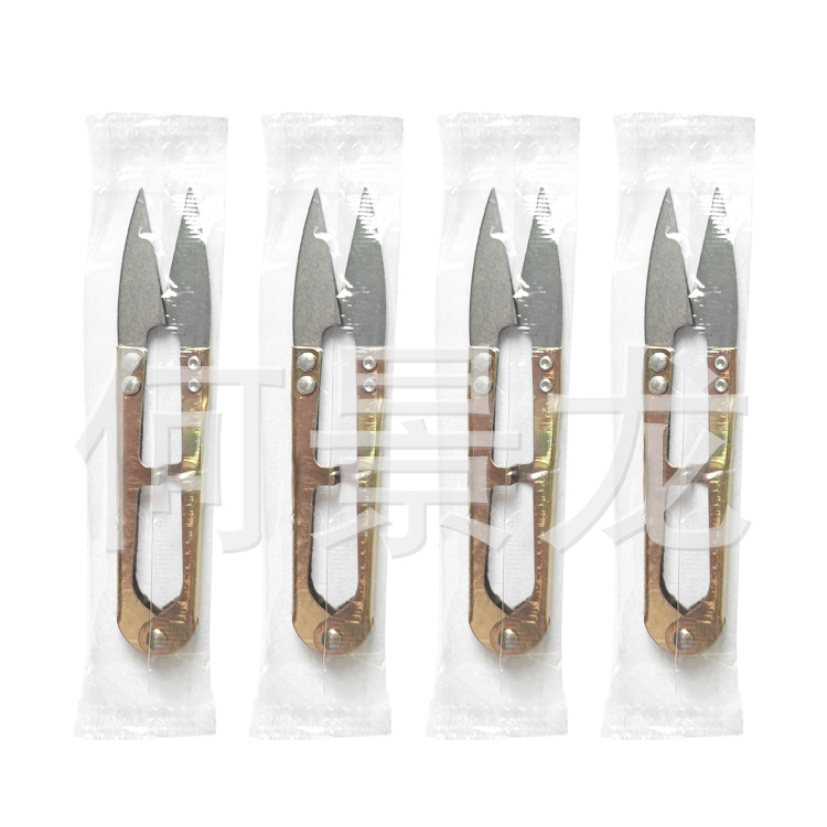 Single household iron shears, U-shaped small scissors, cross-stitch scissors, high-quality iron shears Specification drawing