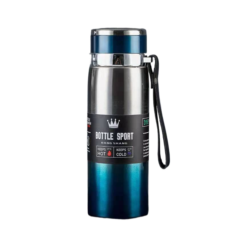 Cross-border exclusive 316 stainless steel insulated cups, portable travel flasks with straps, large-capacity outdoor sports water bottles, batch Item Picture