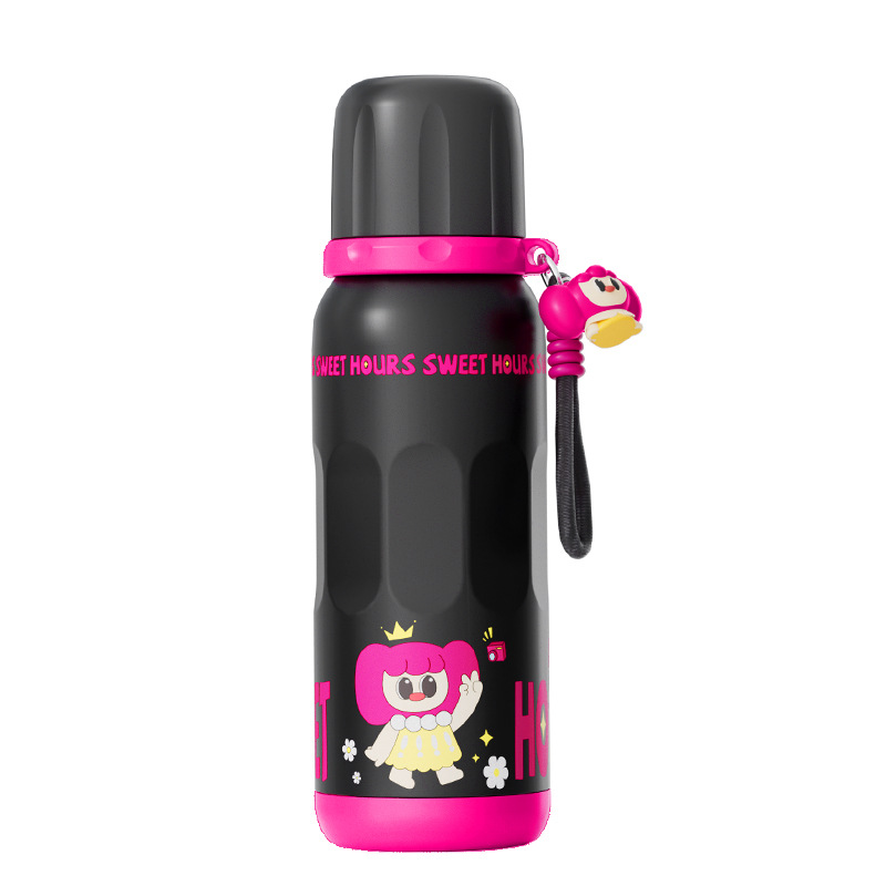 New Candy Girl large-capacity sports water bottle, insulated cup, 316 double-drinking, cold preservation, anti-drop with handle rope, direct drinking cup Item Picture