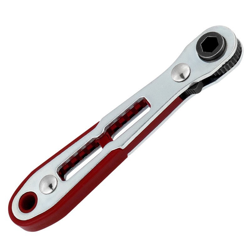 Right-angle 1/4 socket socket multi-purpose mini manual flat-head bidirectional ratchet screwdriver wrench Item Picture