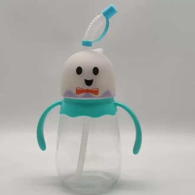 The manufacturer has a new type of cartoon animal cup in stock, the chubby cup with a handle, the PET plastic straw cup, and the portable straw cup Specification drawing