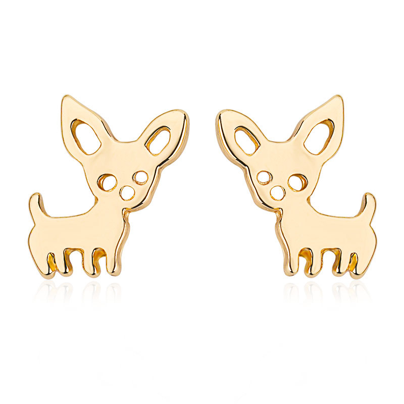 Wholesale of simple and cute European and American dog stud earrings, creative abstract animal earrings for women, and cross-border pet earrings Item Picture