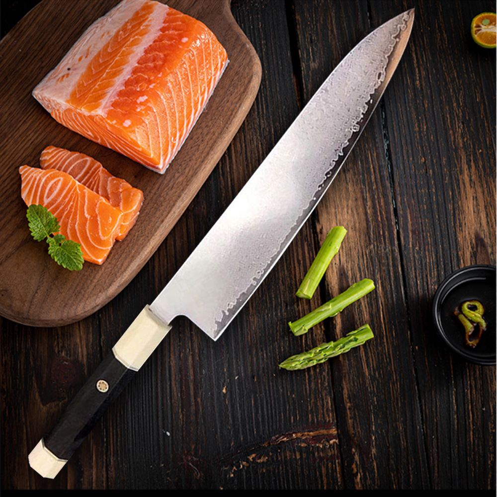 Japanese Sushi Sashimi Chef Knife Salmon Knife Slicer Sharp details Picture