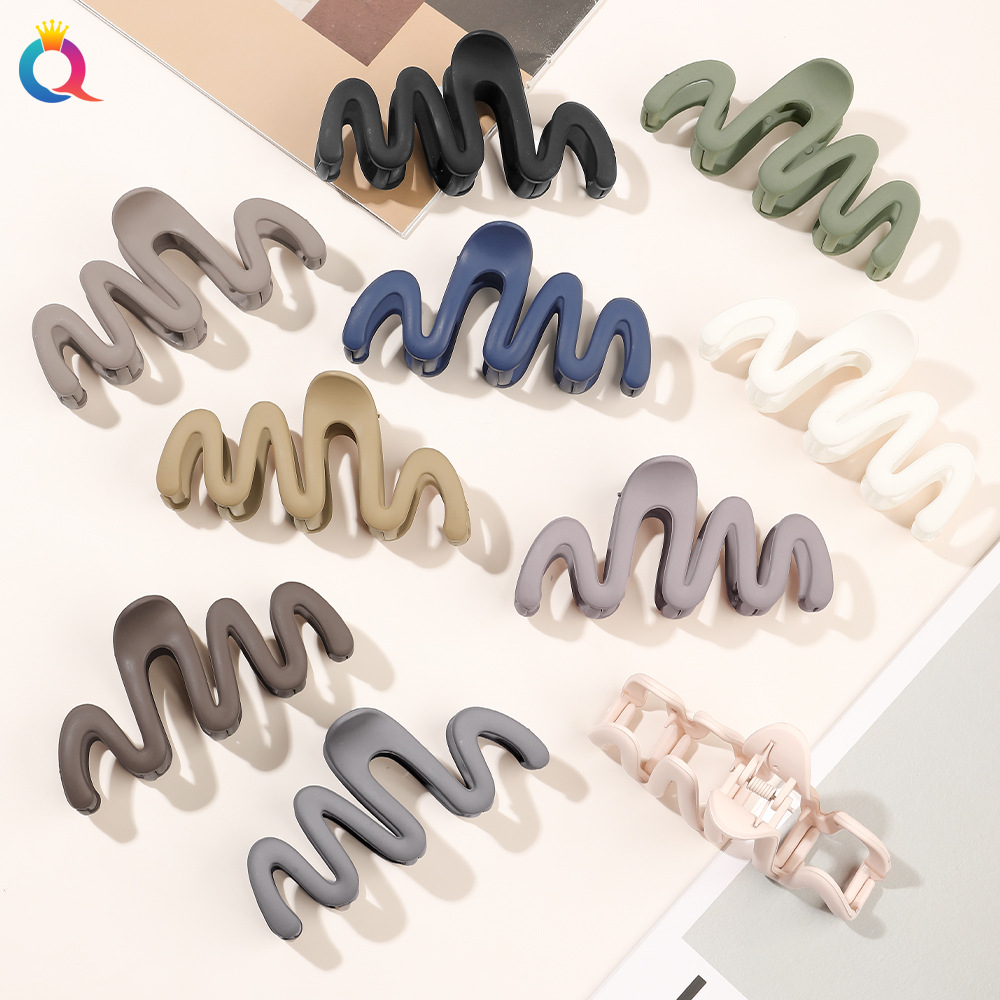 Qiyue matte high-end style hair clip, children's wave hair clip, shark clip, back of the head, updo hair clip, hair accessory and headwear wholesale full figure