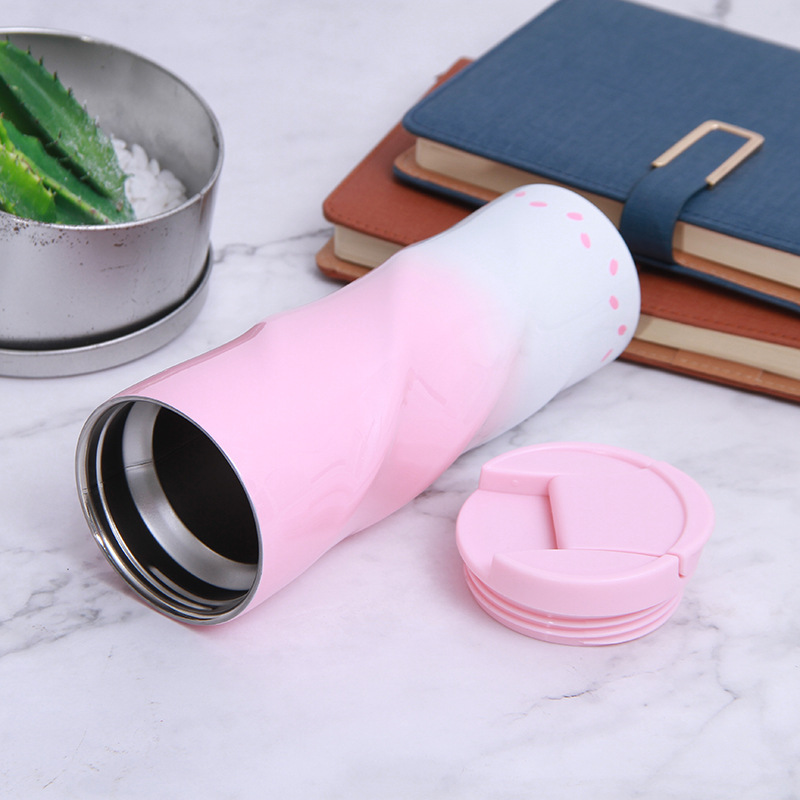 Customized 304 stainless steel car cups, casual threaded insulated cups, outdoor car gifts, water cups in stock for wholesale Specification drawing