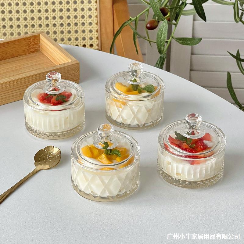 Internet-famous InS-style glass pudding cup set, ice cream cup, dessert ice cream bowl, snack bowl, yogurt cup for commercial use Specification drawing