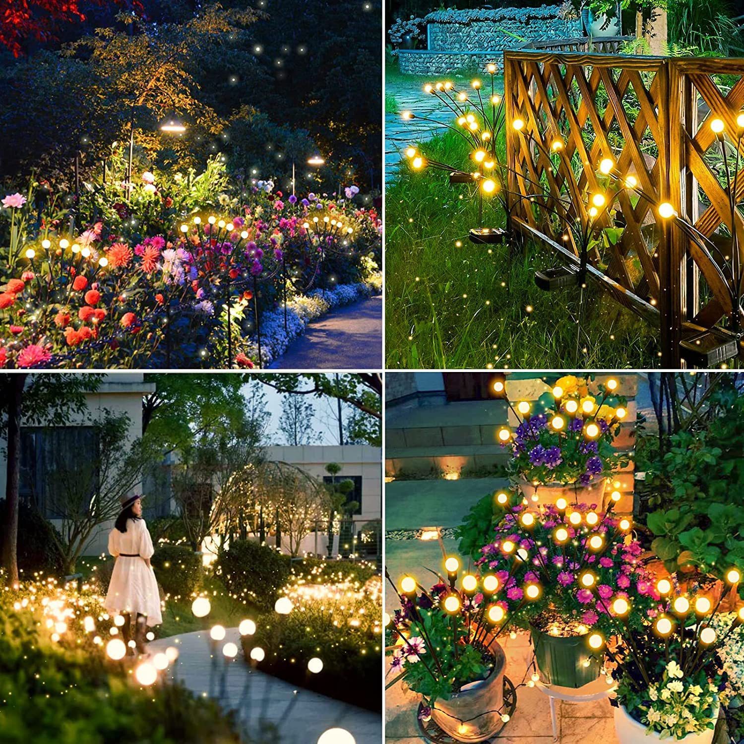 Solar firefly lights, outdoor solar lawn lights, starburst swing lights, decorative lights, solar lawn lights details Picture