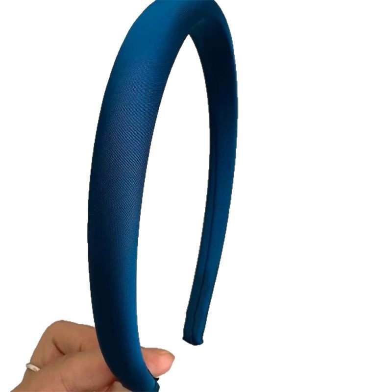 Summer whitening retro blue satin hairband, simple Korean style versatile headband, elegant sponge light luxury, niche hair clip Item Picture