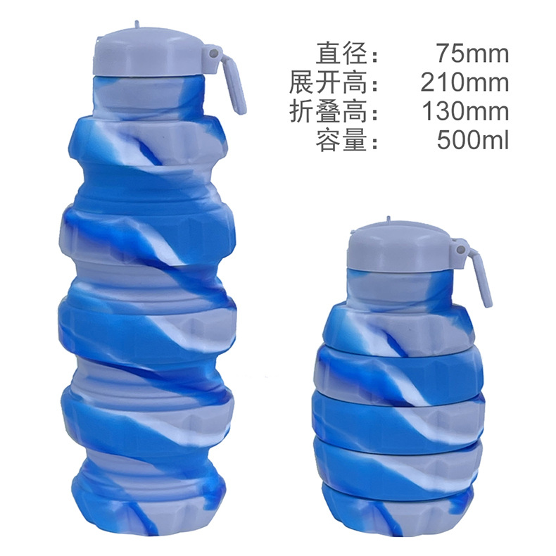 Cross-border grenade camouflage water bottle, portable silicone foldable sports cup, 500ml grenade sports water bottle Application Scenario