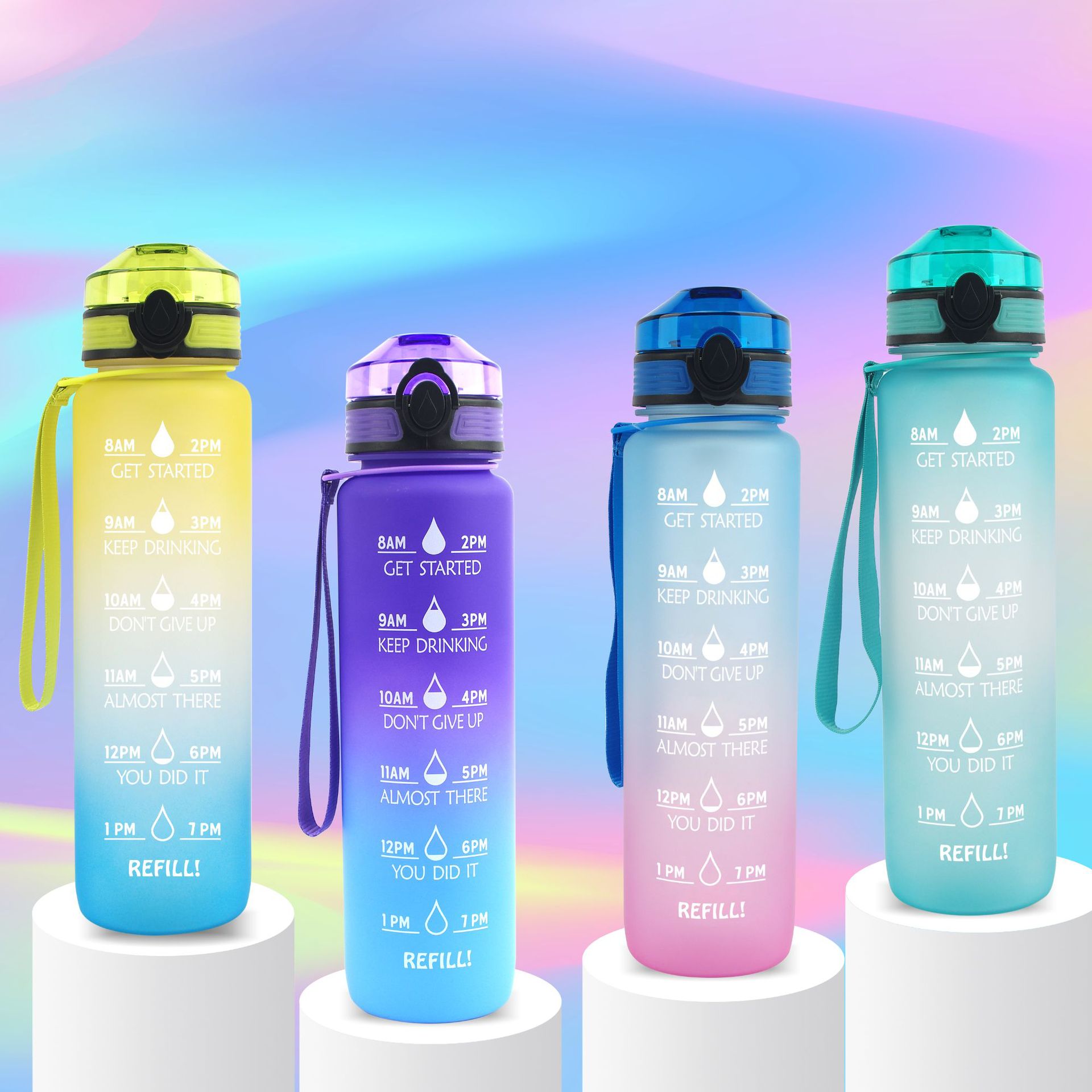 32oz Tritan material space cup, plastic bouncing lid, silicone spout, water cup, outdoor sports straw water bottle details Picture