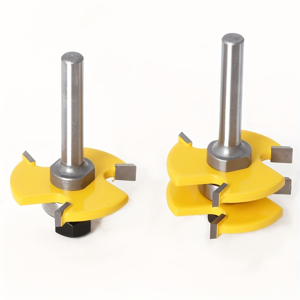6.35mm handle 1/4 handle three-tooth T-shaped tenon cutter, panel cutter, floor cutter, woodworking milling cutter, tungsten steel milling cutter, assembly Application Scenario