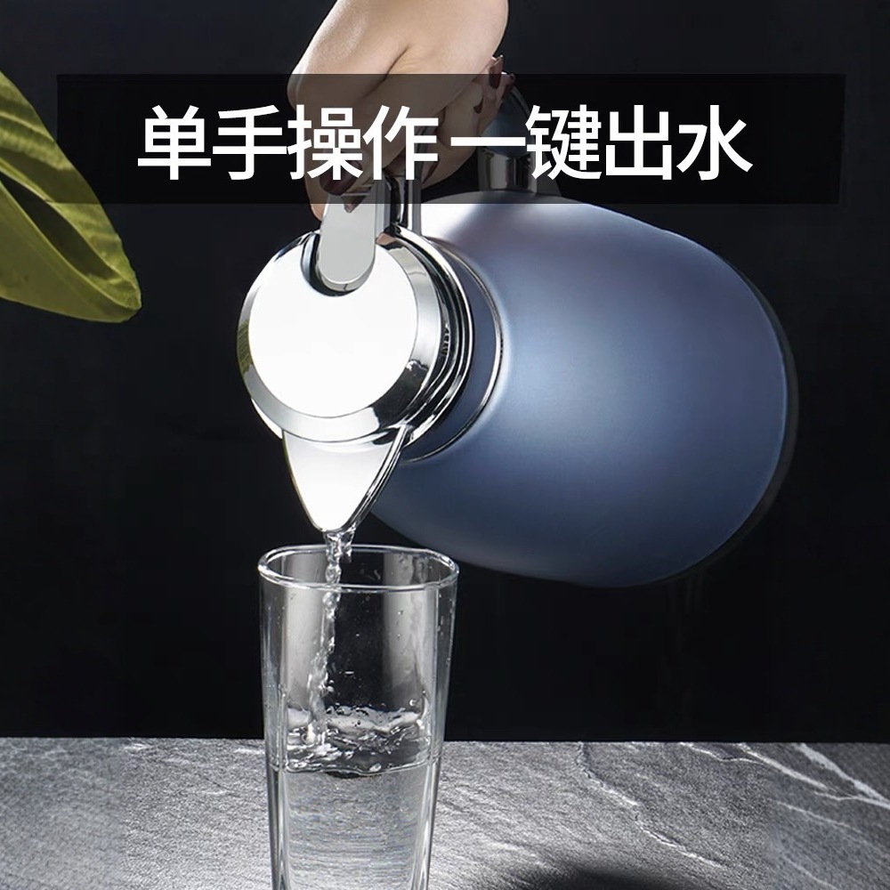 Customized manufacturer 304 stainless steel insulated kettle, thickened large-capacity hot water kettle, warm water kettle, household Roman kettle logo Specification drawing