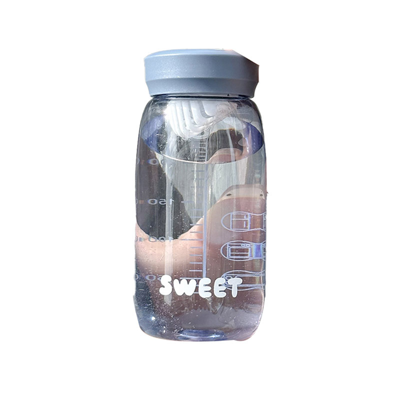 The high-appearance-level water cup is in an ins style, portable and cute. It is a transparent and small water cup. The plastic milk cup is convenient for direct drinking Item Picture