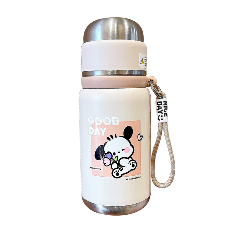 Cute and simple dog thermos cup, convenient handle, direct drinking cup, office and home cup, built-in water pouring lid, drinking cup Item Picture