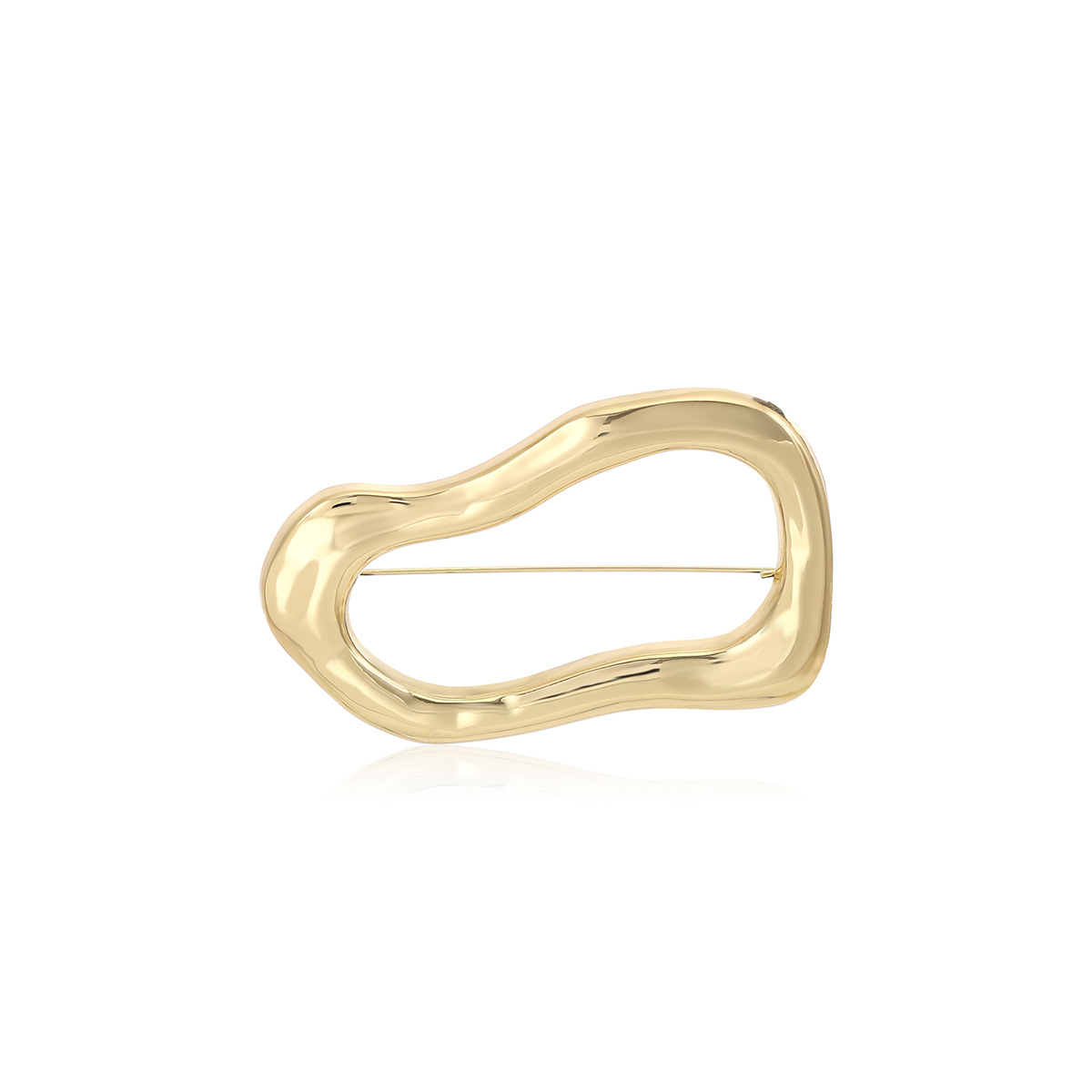 Cross-border European and American irregular oval exquisite smooth brooch, simple, light luxury and high-end fashionable brooch for women in autumn and winter Item Picture