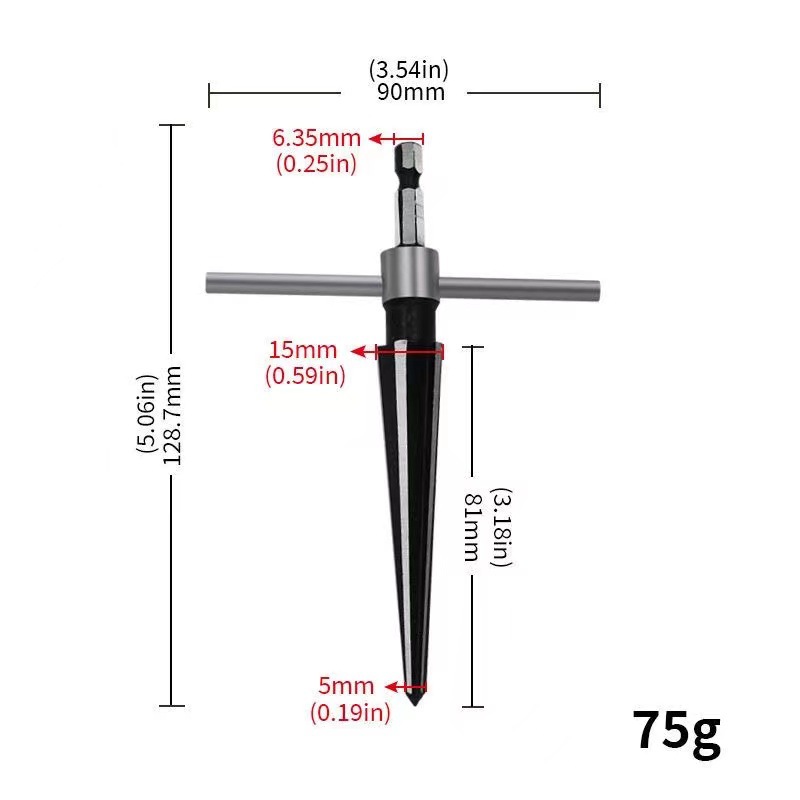 Novice 5-16mm round handle hexagonal handle taper reamers, 3-12mm woodworking wood board chamfering reamers undefined